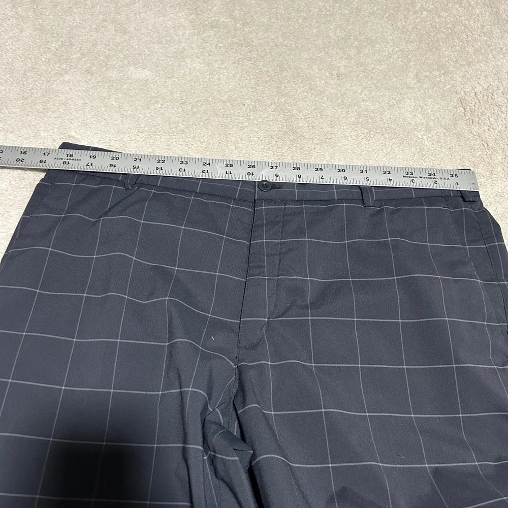 Nike Golf Pants Mens 36 30 Black Plaid Dri-FIT Tour Performance Windowpane